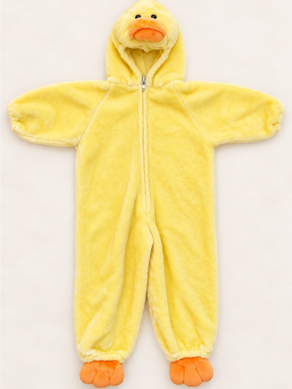 Kids Duck Costume / Warm Yellow Duckling Plush One-Piece Halloween Costume 2-3Y